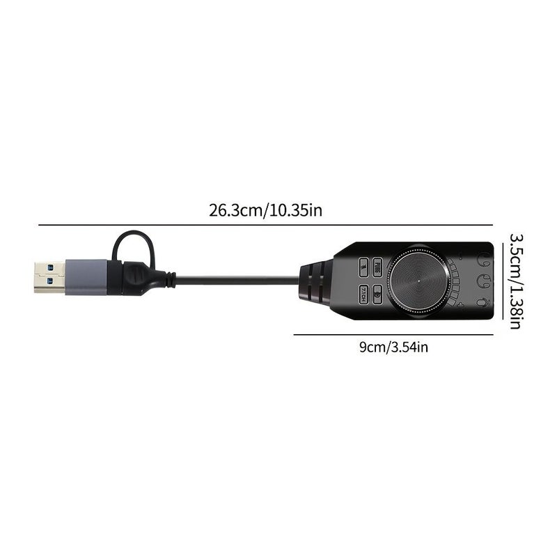 USB 7.1 Sound Card with Type C and USB Connector for Gaming and Phones - Image 2