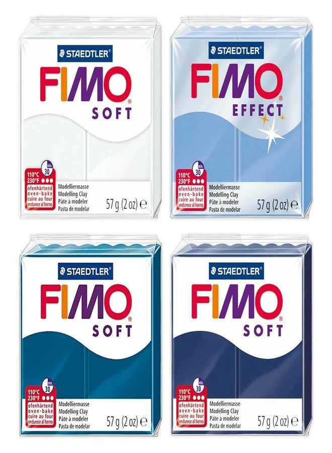FIMO طين النمذجة البوليمرية FIMO Soft & Effect - 57 جرام - مجموعة من 4 - مجموعة الثلج والجليد - Image 1