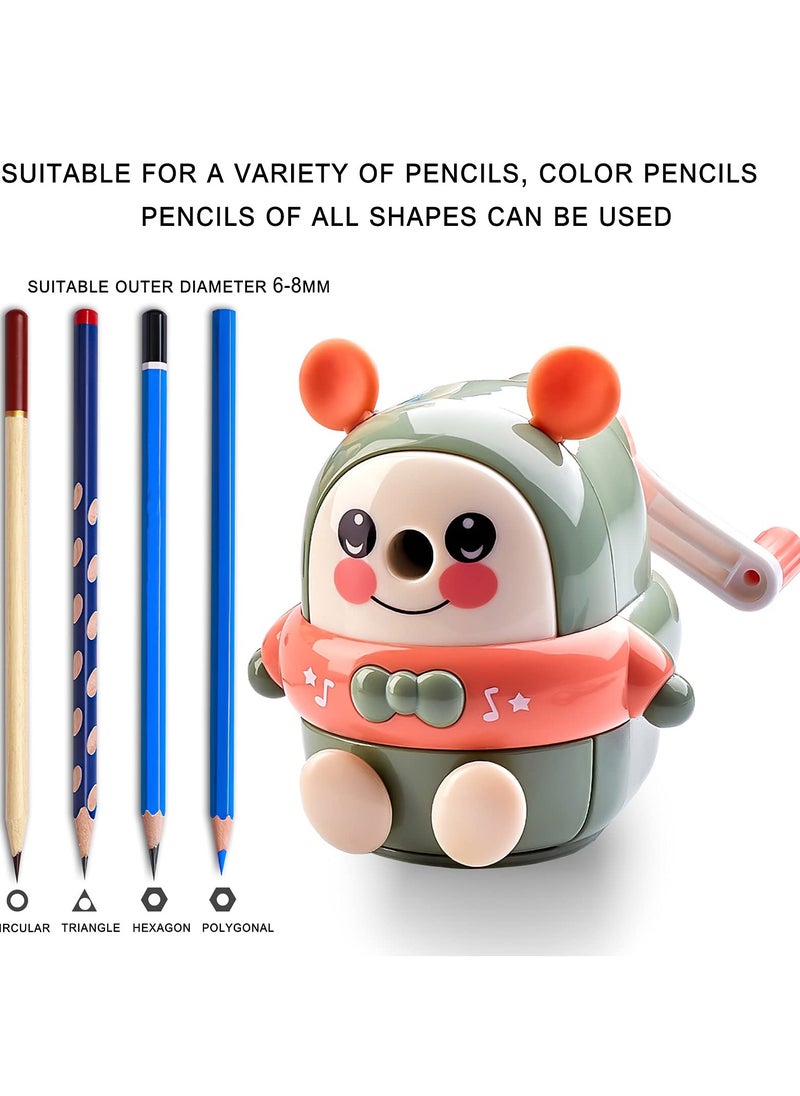 SYOSI - Pencil Sharpener Creative Cute Children's Hand-cranked Pencil Sharpener Children's Learning Stationery  Labor-saving Non-slip Bottom Seat is Easy to Use and Safe for School Students' Office - Image 1
