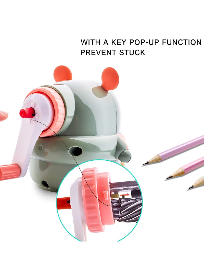 SYOSI - Pencil Sharpener Creative Cute Children's Hand-cranked Pencil Sharpener Children's Learning Stationery  Labor-saving Non-slip Bottom Seat is Easy to Use and Safe for School Students' Office - Image 1