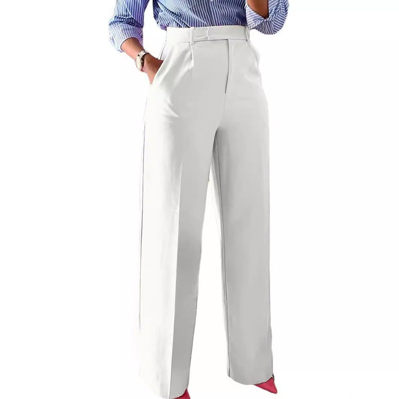 New Commuter High-Waisted Straight Wide-Leg Casual Formal Women'S Trousers - Image 1