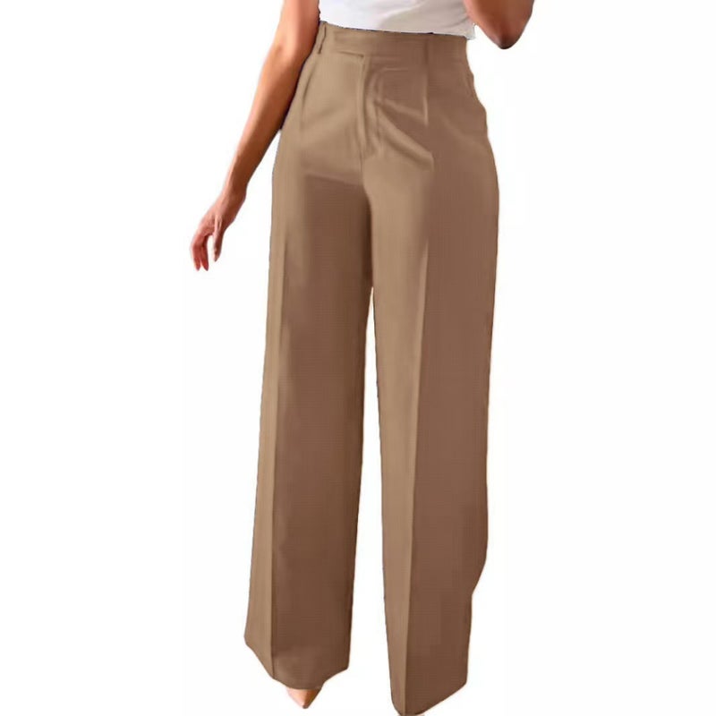 New Commuter High-Waisted Straight Wide-Leg Casual Formal Women'S Trousers - Image 5