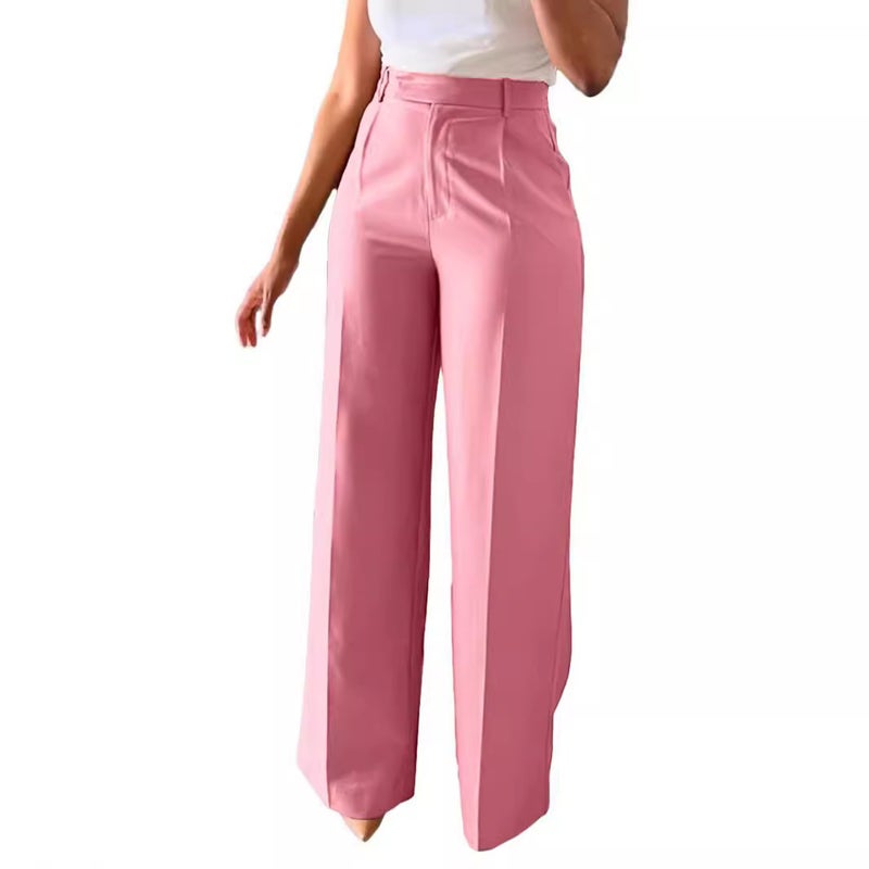 New Commuter High-Waisted Straight Wide-Leg Casual Formal Women'S Trousers - Image 3