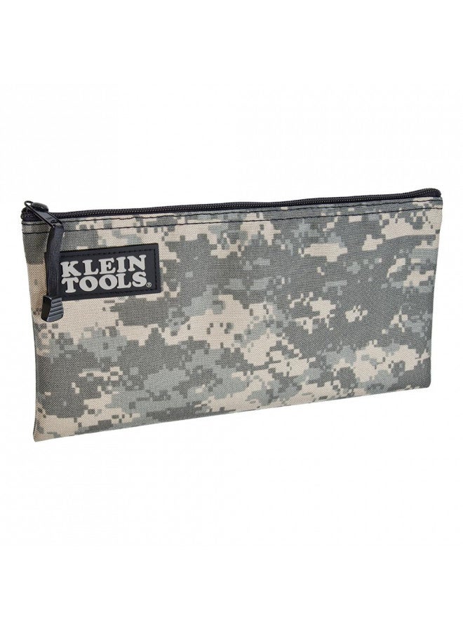 Klein Tools 5139C Zipper Bag, Camouflage Cordura Nylon Tool Pouch with Heavy-Duty Zipper Close, 12.5 x 7-Inch - Image 1