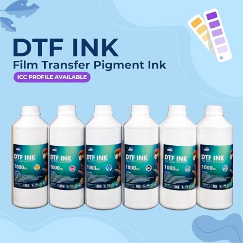 Enlite Premium DTF Ink 1000ML Value Pack, Water-Base Digital Inkjet Ink Refill for Direct to Film Printers with Printhead L1800 L805 R1390 4720 I3200 XP600 DX7 DX5 5113, 6-Pack（2W-1BK-1C-1M-1Y） - Image 2