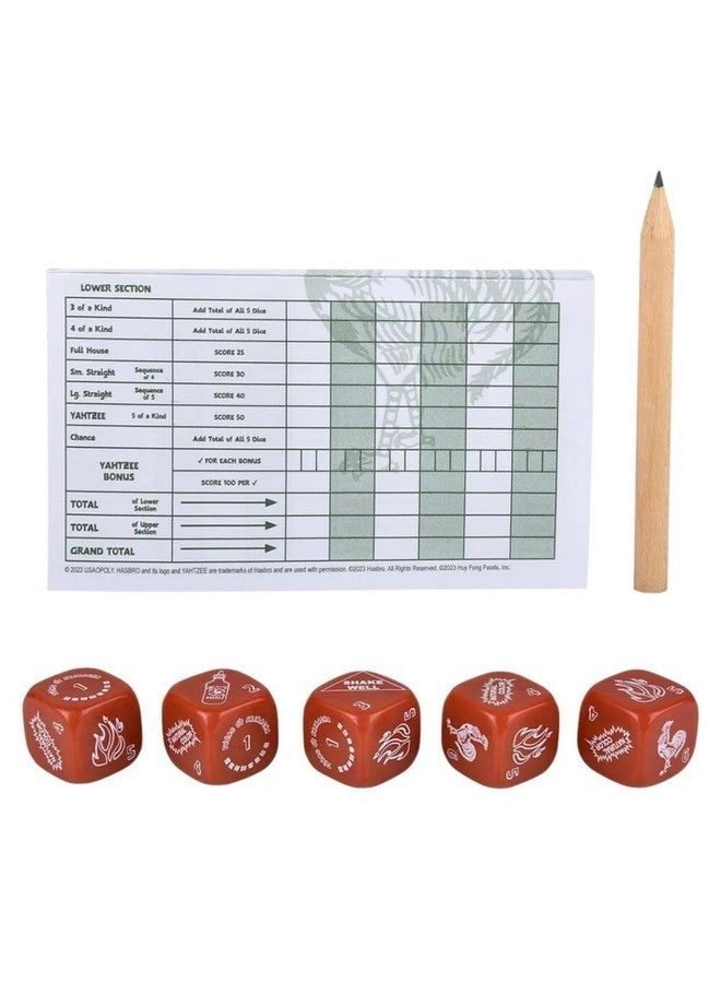 USAopoly YAHTZEE: Sriracha | Collectible Sriracha Bottle Dice Cup | Classic Dice Game Based on The Popular Hot Sauce Sriracha | Great for Family Night | Officially Licensed Sriracha Game & Merchandise - Image 2