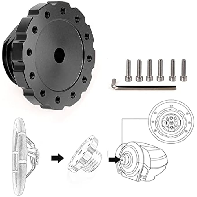 rayihni محول عجلة القيادة من الألمنيوم، محول عجلة القيادة لألعاب السباقات لمحركات T300 و T500 و TS-PC و TS-XW - Image 3