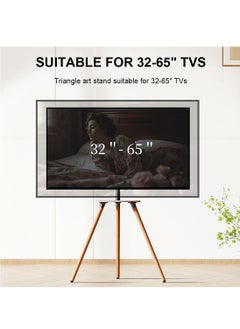FlashHawk Floor TV Screen Stand with Tripod Base for 32-65" Screens | 45KG Capacity | 180° Swivel & Height Adjustment | Hidden Cable | Storage Tray | Modern Exhibition-Style Design  - Image 3