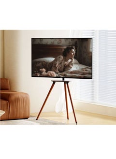 FlashHawk Floor TV Screen Stand with Tripod Base for 32-65" Screens | 45KG Capacity | 180° Swivel & Height Adjustment | Hidden Cable | Storage Tray | Modern Exhibition-Style Design  - Image 5