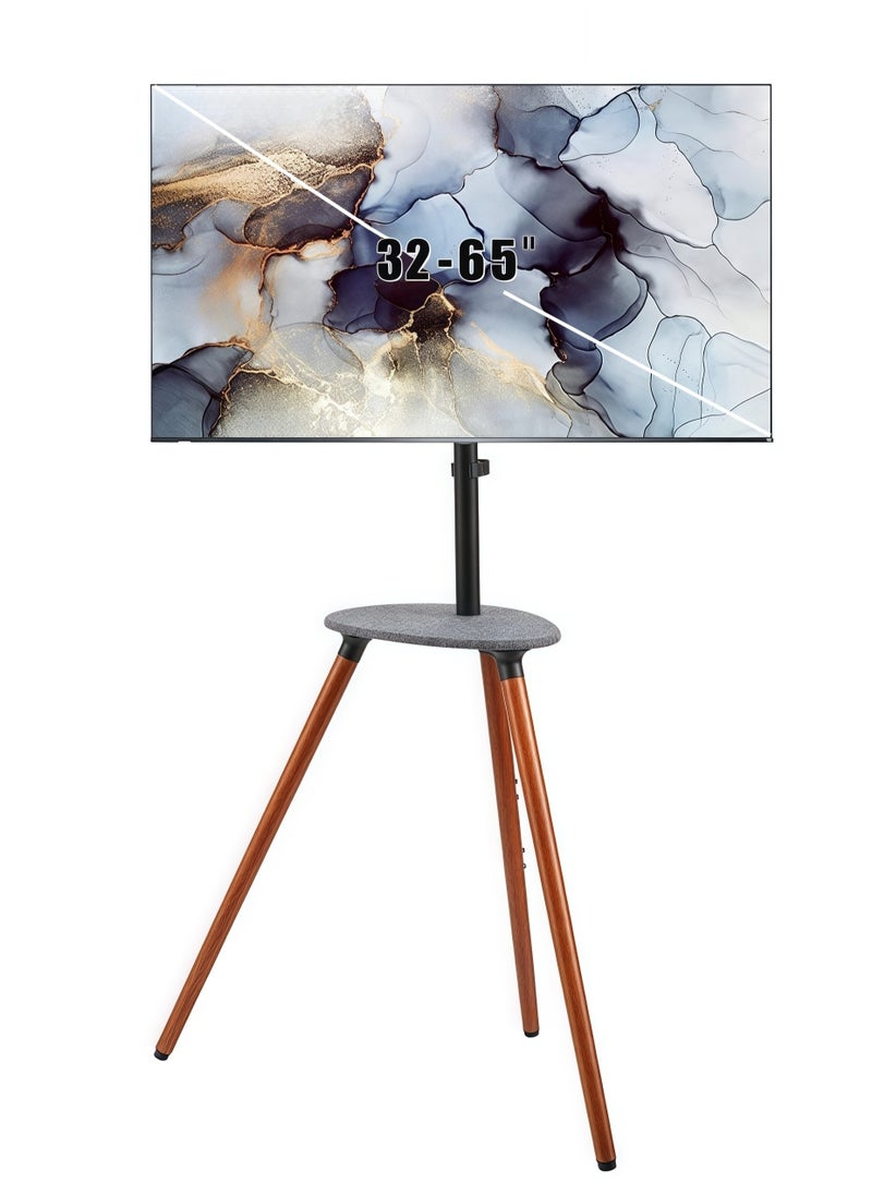 FlashHawk Floor TV Screen Stand with Tripod Base for 32-65" Screens | 45KG Capacity | 180° Swivel & Height Adjustment | Hidden Cable | Storage Tray | Modern Exhibition-Style Design  - Image 1