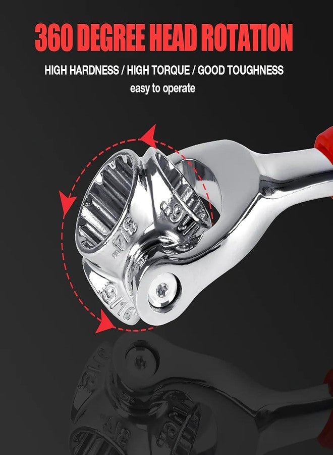 Riviox Universal Wrench 8 in 1 Socket Wrench Multifunction Tool with 360 Degree Rotating Head, Spanner Tool for Home and Car Repair - Image 3