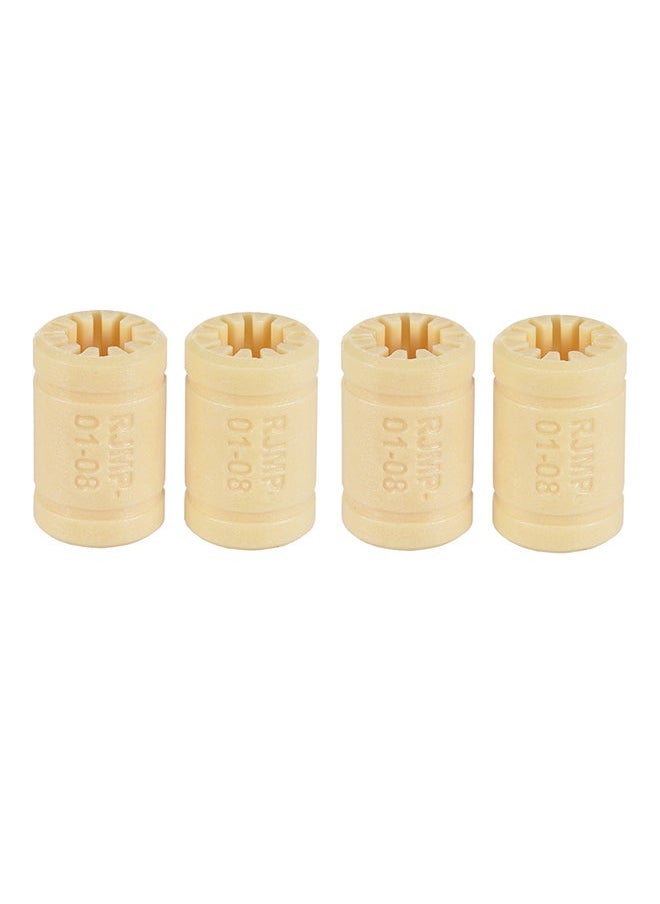 NIBEMINENT 4-Piece LM8UU 3D Printer Solid Polymer Bearing 8mm Shaft Set Yellow 