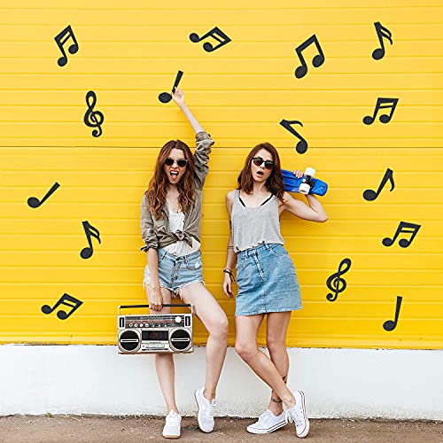 Lecferrarc 42 Pcs Music Notes Cutouts Musical Party Decorations Music Notes Silhouette for Birthday Party Supplies Baby Shower School Bulletin Board Craft Home Wall Decor - Image 4