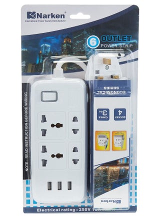 Electric Universal Extension Cord 4 Socket and 3 USB Port 3 Meter Power Strip Wire 13A Fuse Surge With Switch Max 13A AC 250V - pzsku/Z1AF4B1DDCECDCDBB7E3EZ/45/_/1692700506/f5877af5-b6d6-4c2b-897f-6496f79767fe