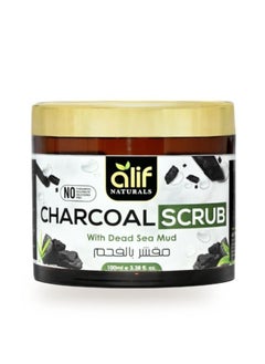 ALIF NATURALS Alif Naturals Charcoal Face & Body Scrub for Men & Women - 100ML | Tan Removal & Glowing Skin | Exfoliation, unclogs pores, removes dirt & impurities | Suitable for All Skin Types | SLS & Paraben Free  - Image 1