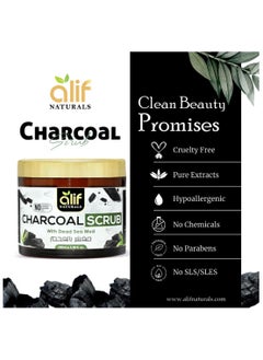 ALIF NATURALS Alif Naturals Charcoal Face & Body Scrub for Men & Women - 100ML | Tan Removal & Glowing Skin | Exfoliation, unclogs pores, removes dirt & impurities | Suitable for All Skin Types | SLS & Paraben Free  - Image 3
