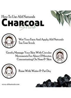 ALIF NATURALS Alif Naturals Charcoal Face & Body Scrub for Men & Women - 100ML | Tan Removal & Glowing Skin | Exfoliation, unclogs pores, removes dirt & impurities | Suitable for All Skin Types | SLS & Paraben Free  - Image 5