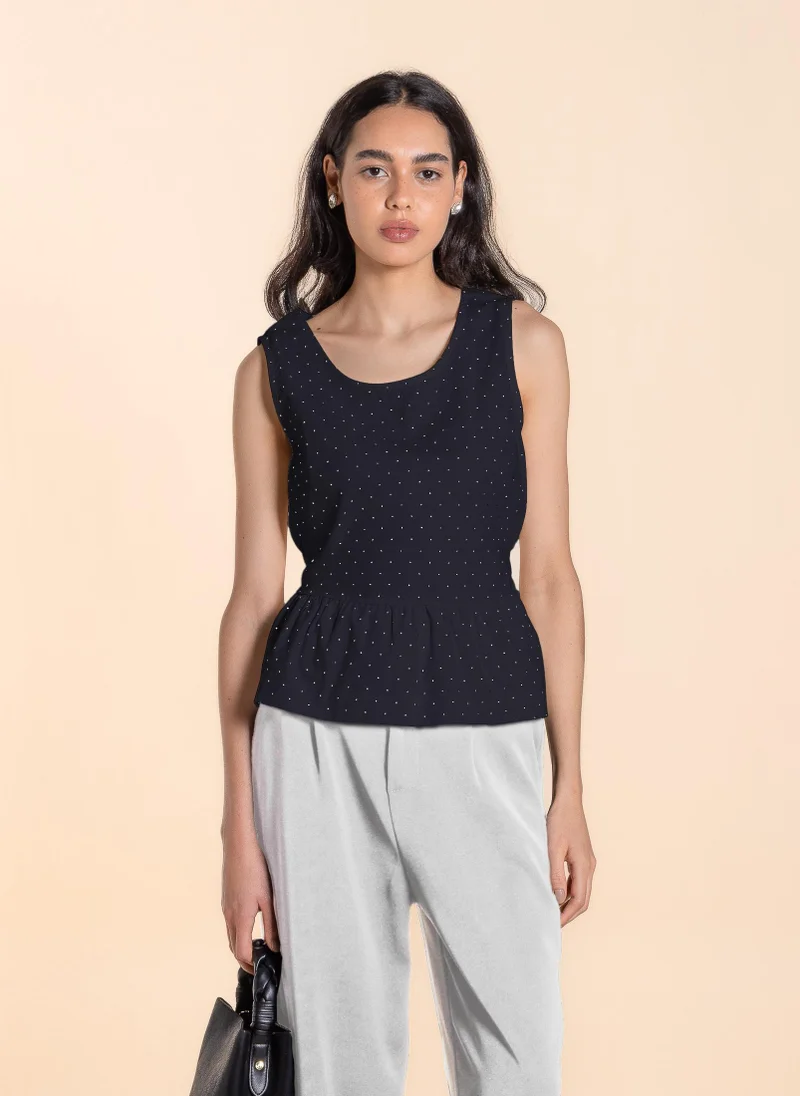 SHAPES POLKA DOTS BACK-TIE TOP
