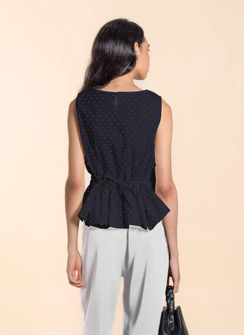 SHAPES POLKA DOTS BACK-TIE TOP