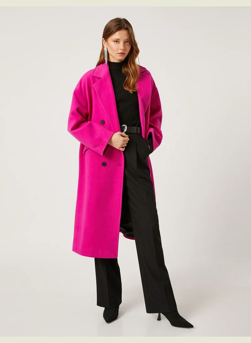 كوتون Double Breasted Maxi Coat