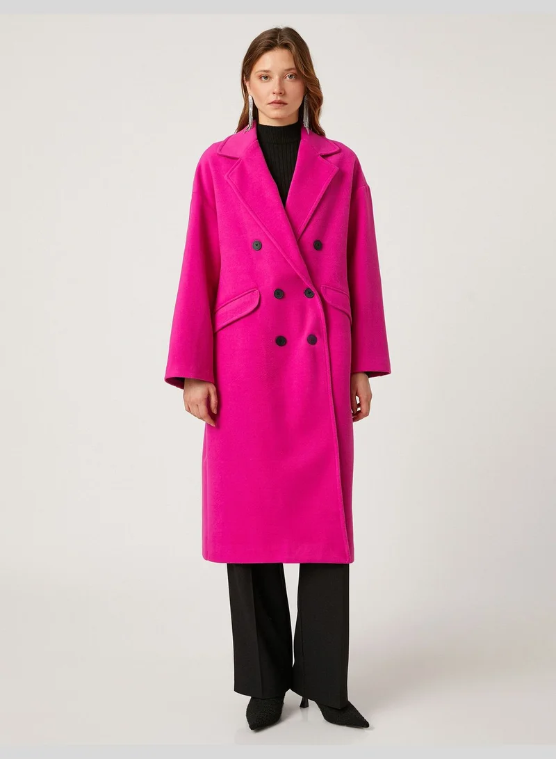 كوتون Double Breasted Maxi Coat
