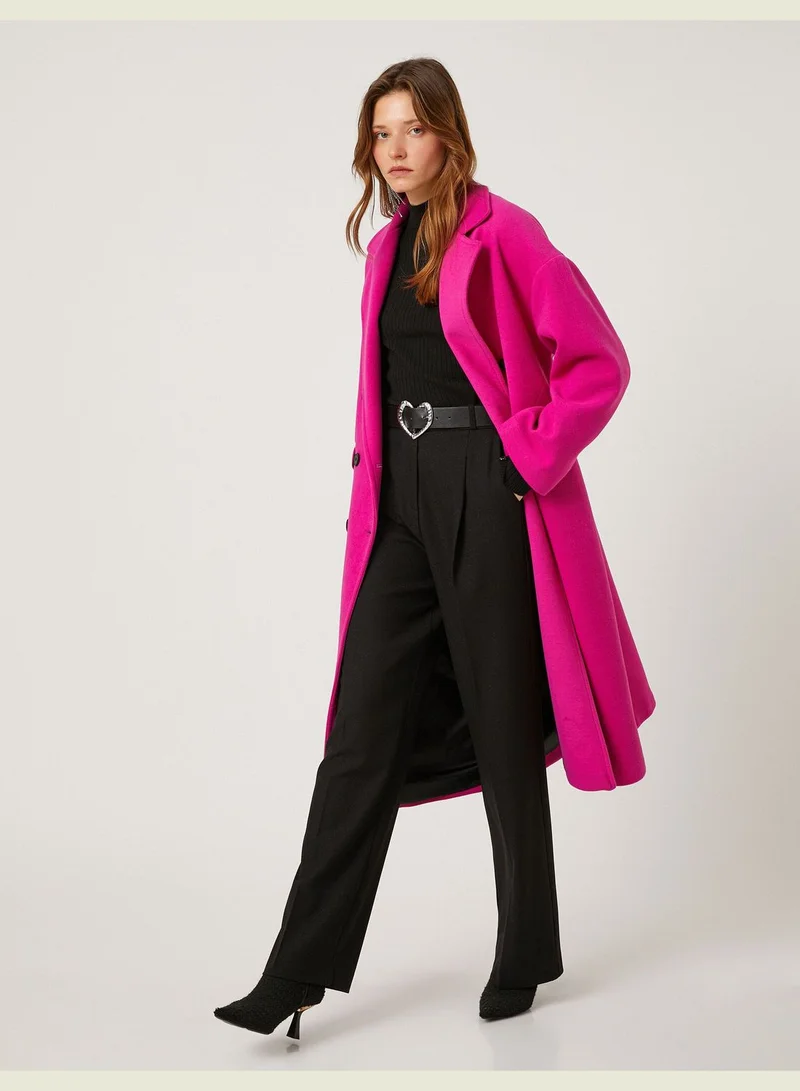 كوتون Double Breasted Maxi Coat