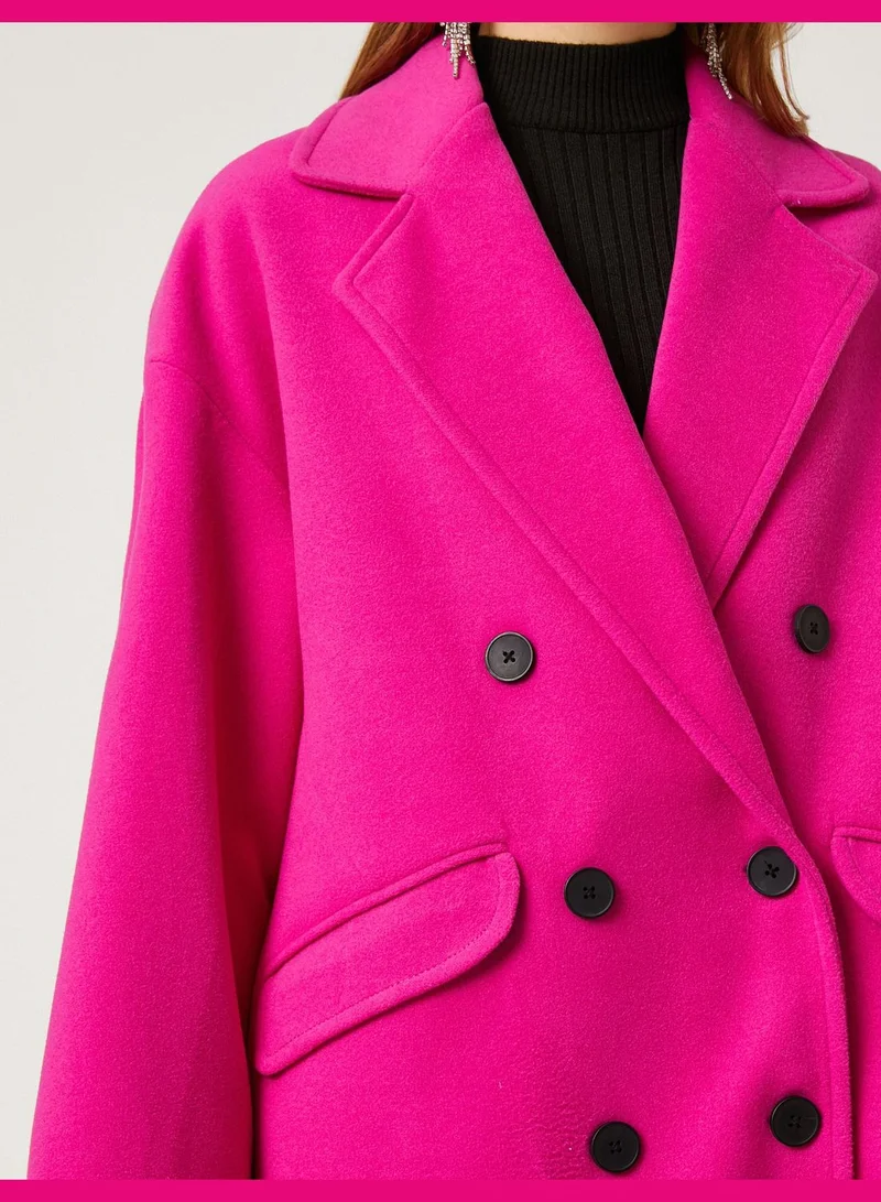 كوتون Double Breasted Maxi Coat