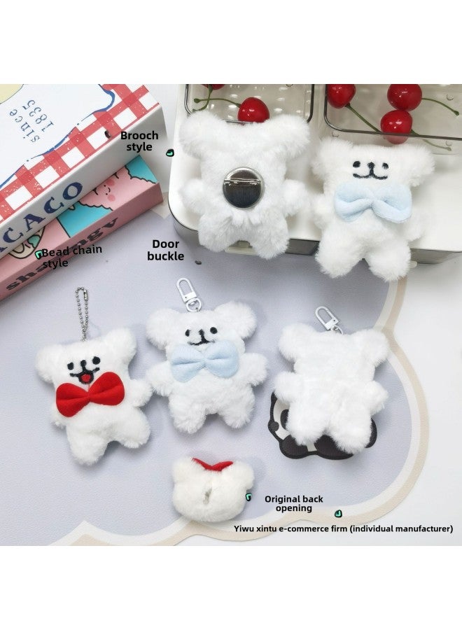 Loquat Cute Line Puppy Pendant Bow Tie Dog Bag Keychain Doll Machine Toy Puppy Hanging Wholesale-Specifications:Blue Bow Full Body Puppy-Color:White Door Buckle (can Squeak) - Image 2