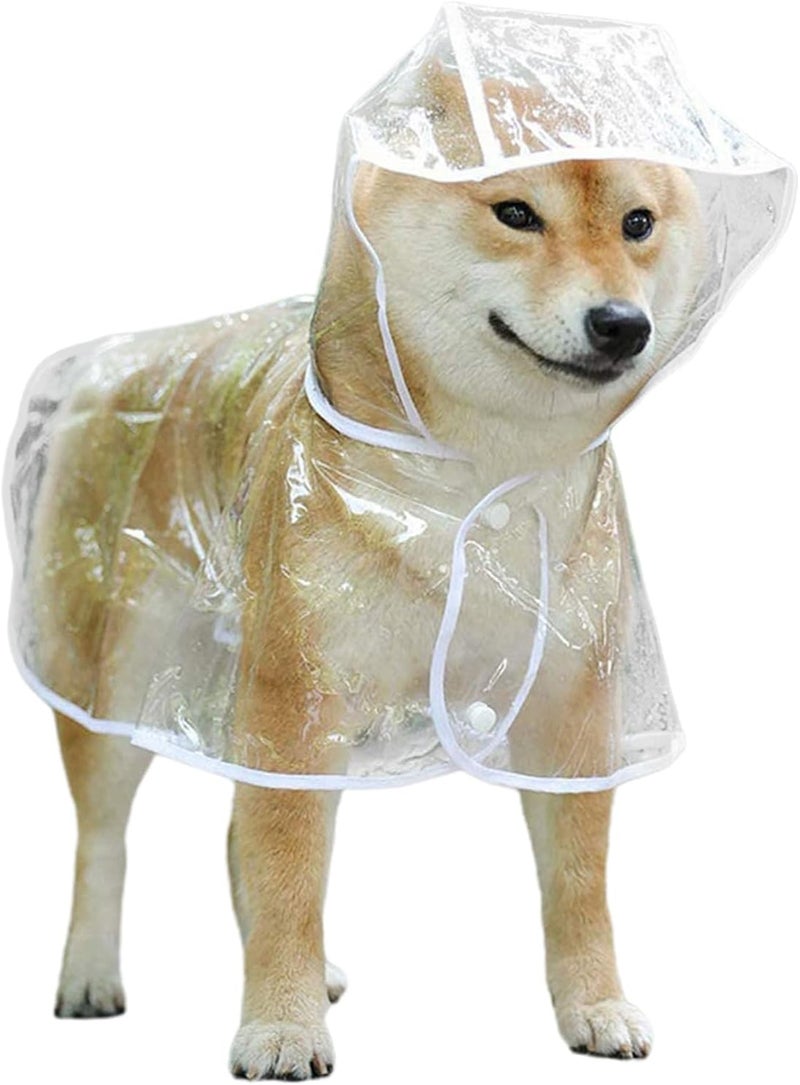 Dog Raincoat Rain Coat with Umbrella for Dogs Dog Raincoat for Pets Lightweight and Breathable Portable Raining Coat Fit Reflective Strips for for Outdoor Adventures and Rainy Days (White - Image 5