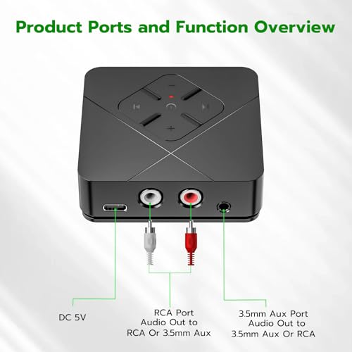 Ultrbeka 2026 Bluetooth 6.0 Receiver for Home Stereo with 3.5mm/RCA, Bluetooth Adapter for Stereo Receiver, Amplifier, Speaker, HiFi - Image 4