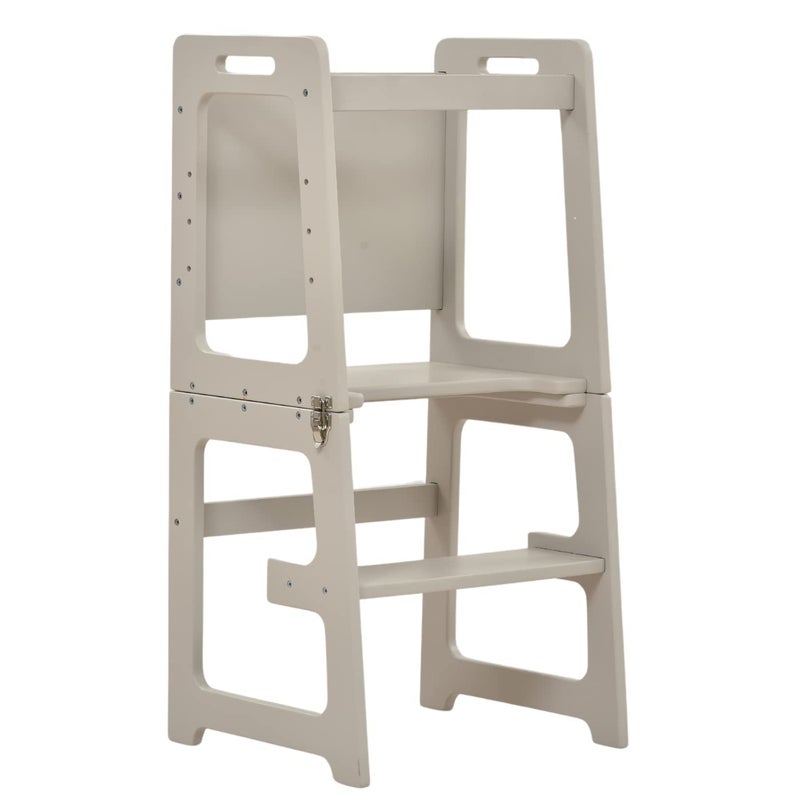 Avenlur Date 4in1 Foldable Tower  Toddler Step Stool with Chalkboard Desk and Chair  Montessori and Waldorf Style Stool for Ages 18 Months to 6 Years