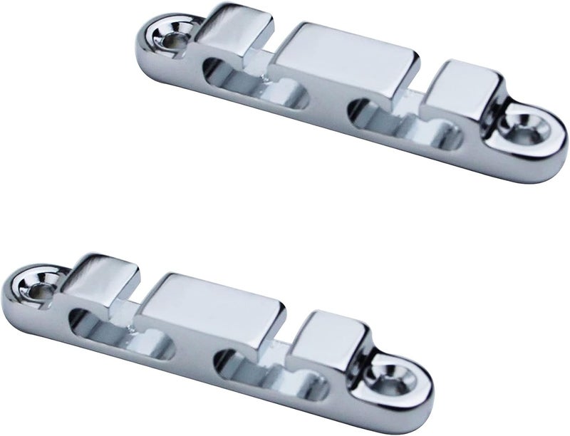 guyker 2Pcs 4-String Retainer/String Guide for Electric Bass Head Retainer String Tree String Buckle Guide Groove Bass String SR6, Chrome - Image 1