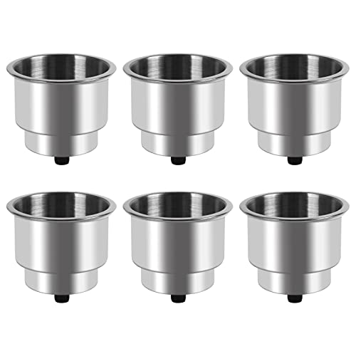 Goture Stainless Steel Cup Drink Holder with Drain Marine Boat RV Camper Rod - Image 1