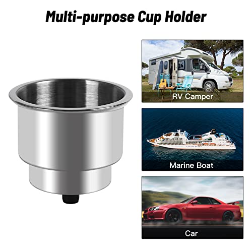 Goture Stainless Steel Cup Drink Holder with Drain Marine Boat RV Camper Rod - Image 5