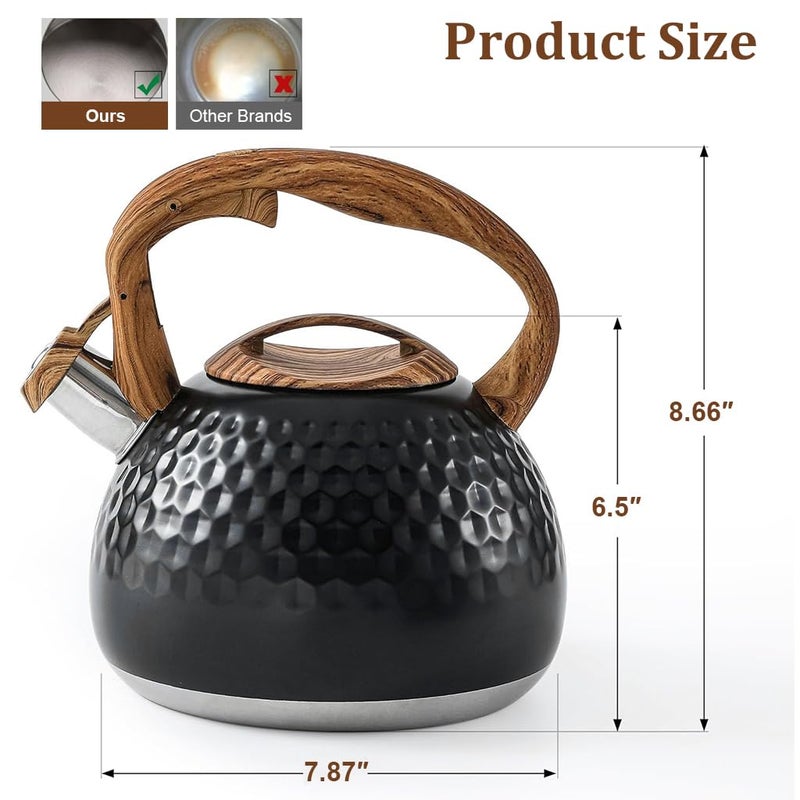 Supvox 3L Whistling Kettle Stainless Steel Tea Kettle Water Pot Coffee Kettle Universal Water Kettle for Stove Top Cook Top Outdoor Portable Water Kettle for Camping RV Picnic - Image 3