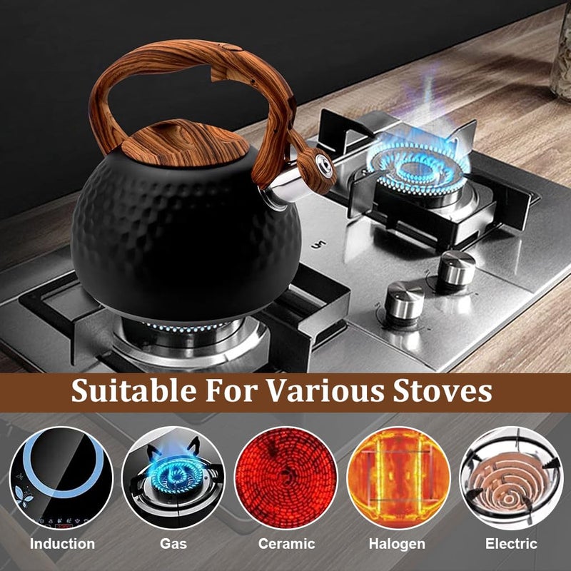 Supvox 3L Whistling Kettle Stainless Steel Tea Kettle Water Pot Coffee Kettle Universal Water Kettle for Stove Top Cook Top Outdoor Portable Water Kettle for Camping RV Picnic - Image 5