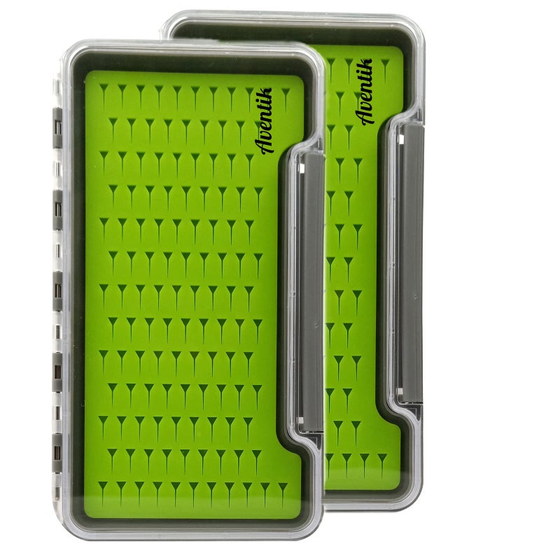 AVENTIK EUPHENG Aventik Fly Fishing Boxes Silicone Super Slim Fishing Storage Fishing Tackle Case Waterproof Best Pocket Sizes 736X402X063539X374 X0632pcg048lb