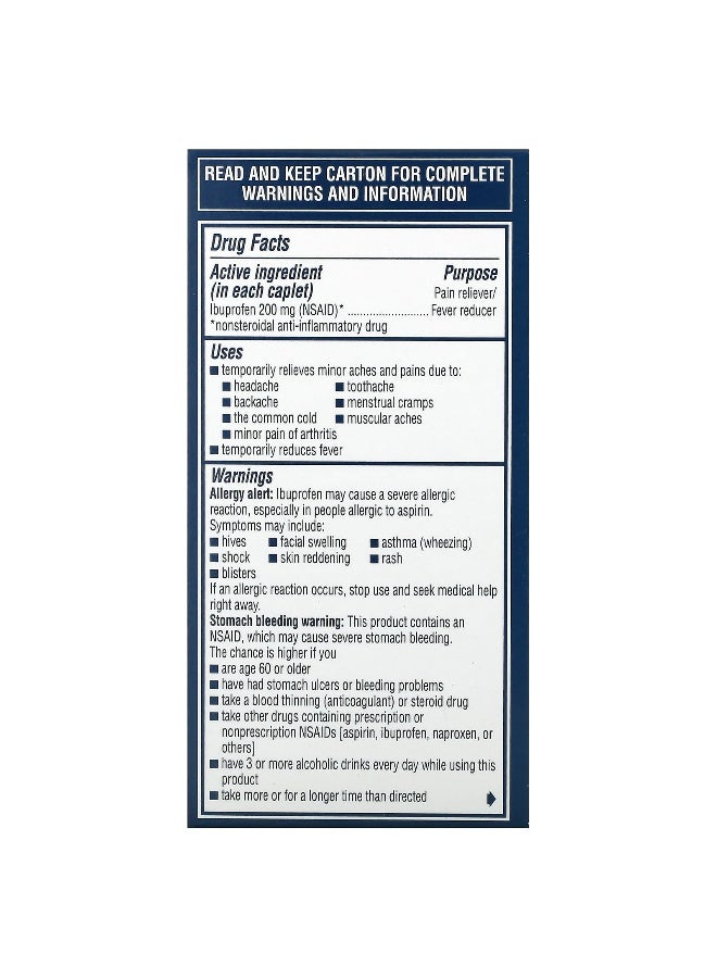 Advil Advil, Ibuprofen Tablets, 200 mg, 100 Coated Caplets - Image 4