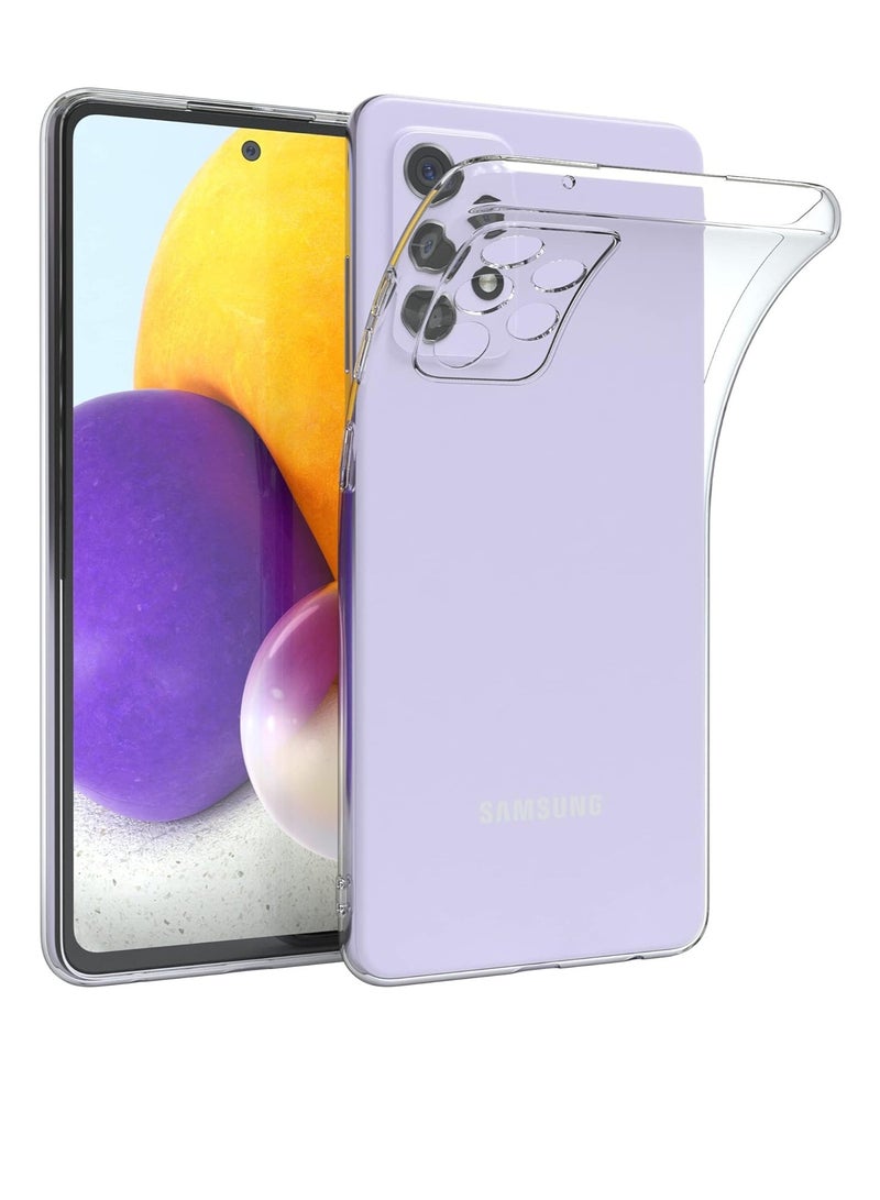 Case for Samsung Galaxy A52 4G/5G (6 inch),Clear Transparent Back Soft Slim Thin Fit Armor Shockproof Galaxy A52 5G Cover Drop Protection Edges Bumper Silicone Shockproof Gel - Image 1