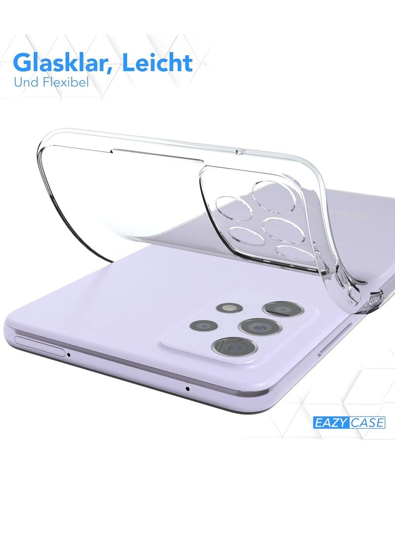 Case for Samsung Galaxy A52 4G/5G (6 inch),Clear Transparent Back Soft Slim Thin Fit Armor Shockproof Galaxy A52 5G Cover Drop Protection Edges Bumper Silicone Shockproof Gel - Image 3