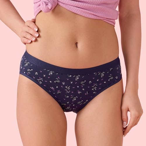 Enamor Women's Cotton Blend Classic Printed Briefs (Pack of 3) (CB07_Multicolorprint - Image 3