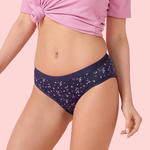 Enamor Women's Cotton Blend Classic Printed Briefs (Pack of 3) (CB07_Multicolorprint - Image 5