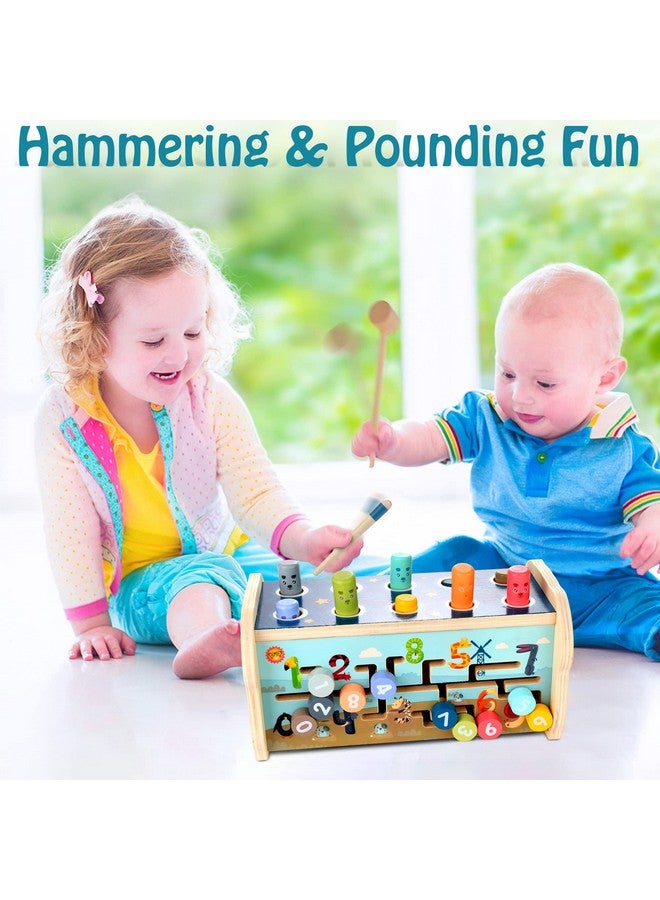 KIDWILL Wooden Hammering Pounding Toy For 12+ Months Kids, Montessori Toys For 1+ Year Old Babies, Early Development Toy With Pounding Bench, Xylophone, Number Sorting Maze, Gifts For Toddlers Age 1-2  - Image 2