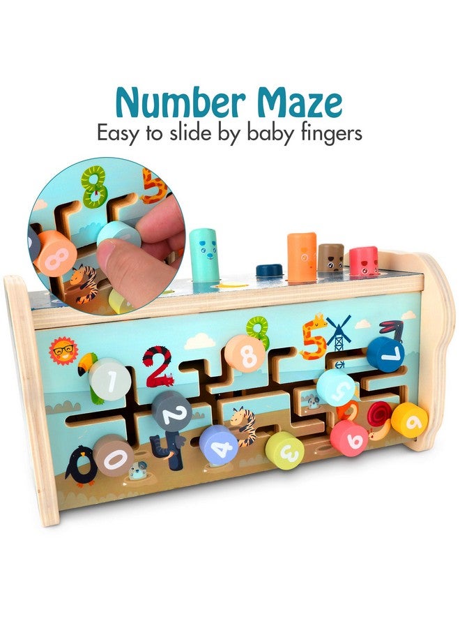 KIDWILL Wooden Hammering Pounding Toy For 12+ Months Kids, Montessori Toys For 1+ Year Old Babies, Early Development Toy With Pounding Bench, Xylophone, Number Sorting Maze, Gifts For Toddlers Age 1-2  - Image 4