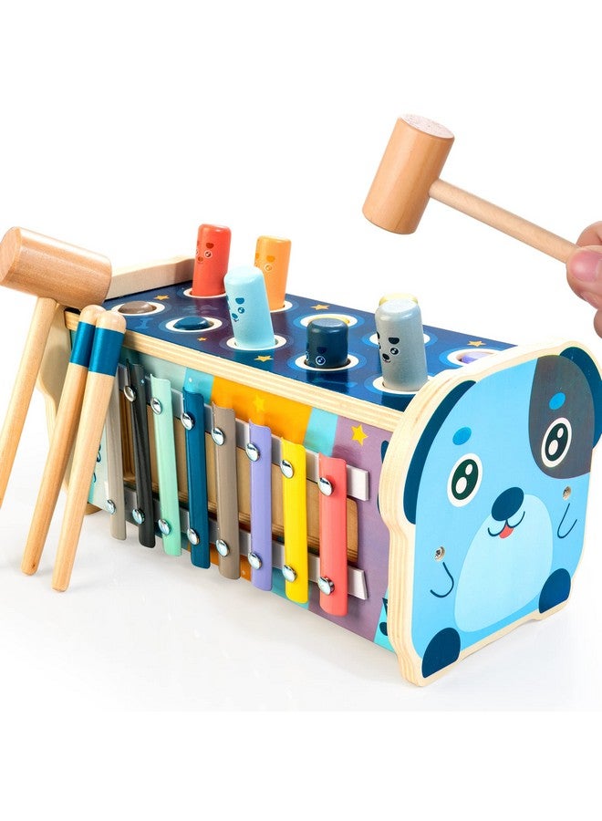 KIDWILL Wooden Hammering Pounding Toy For 12+ Months Kids, Montessori Toys For 1+ Year Old Babies, Early Development Toy With Pounding Bench, Xylophone, Number Sorting Maze, Gifts For Toddlers Age 1-2  - Image 1