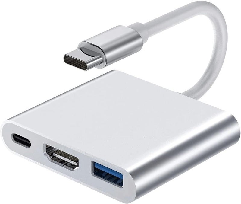 HDMI to USB C Multiport Adapter, 3 in 1 Converter, C Type to HDMI Cable, USB C to HDMI AV Adapter, USB-to-VGA Adapters, Digital AV 4K Displayport to HDMI USB C Spliter TV/Monitor Combo, USB C HUB