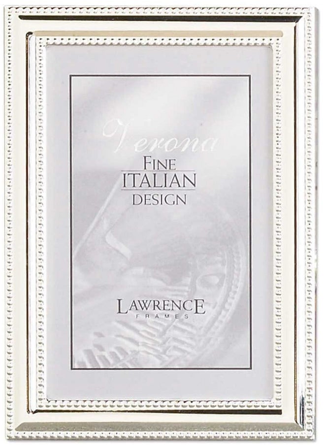 Lawrence Frames Lawrence Frames 510757 Metal Picture Frame Silver-Plate with Delicate Beading, 5 by 7-Inch 