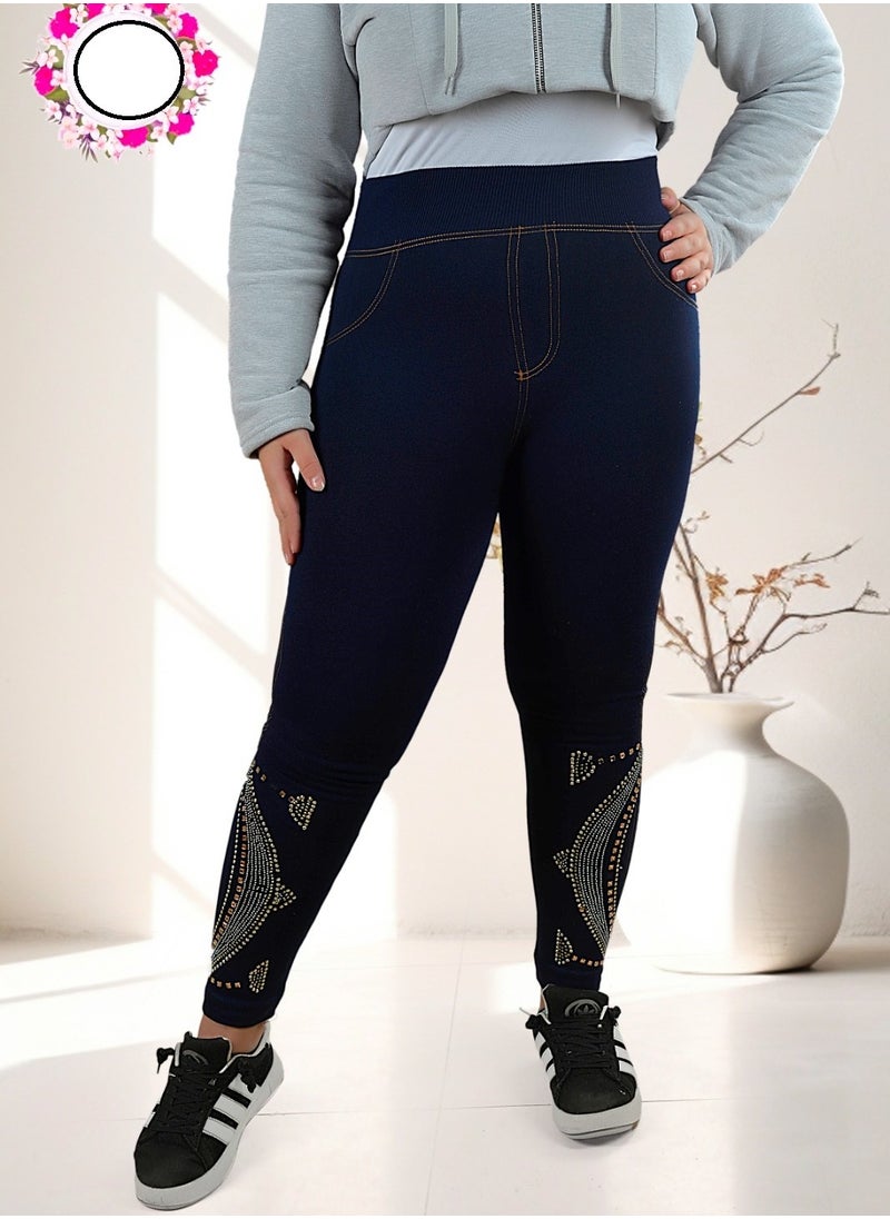 Generic “Warmth and elegance in one piece – fur-lined denim leggings!”  - Image 4