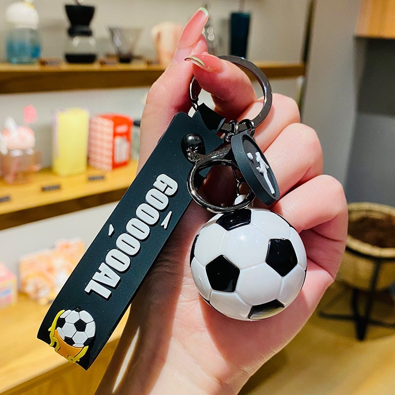 Cartoon European Cup Simulated Soccer Ball Keychain - Cute Bag Charm, Creative World Cup Gift for Couples & Fans - Image 1