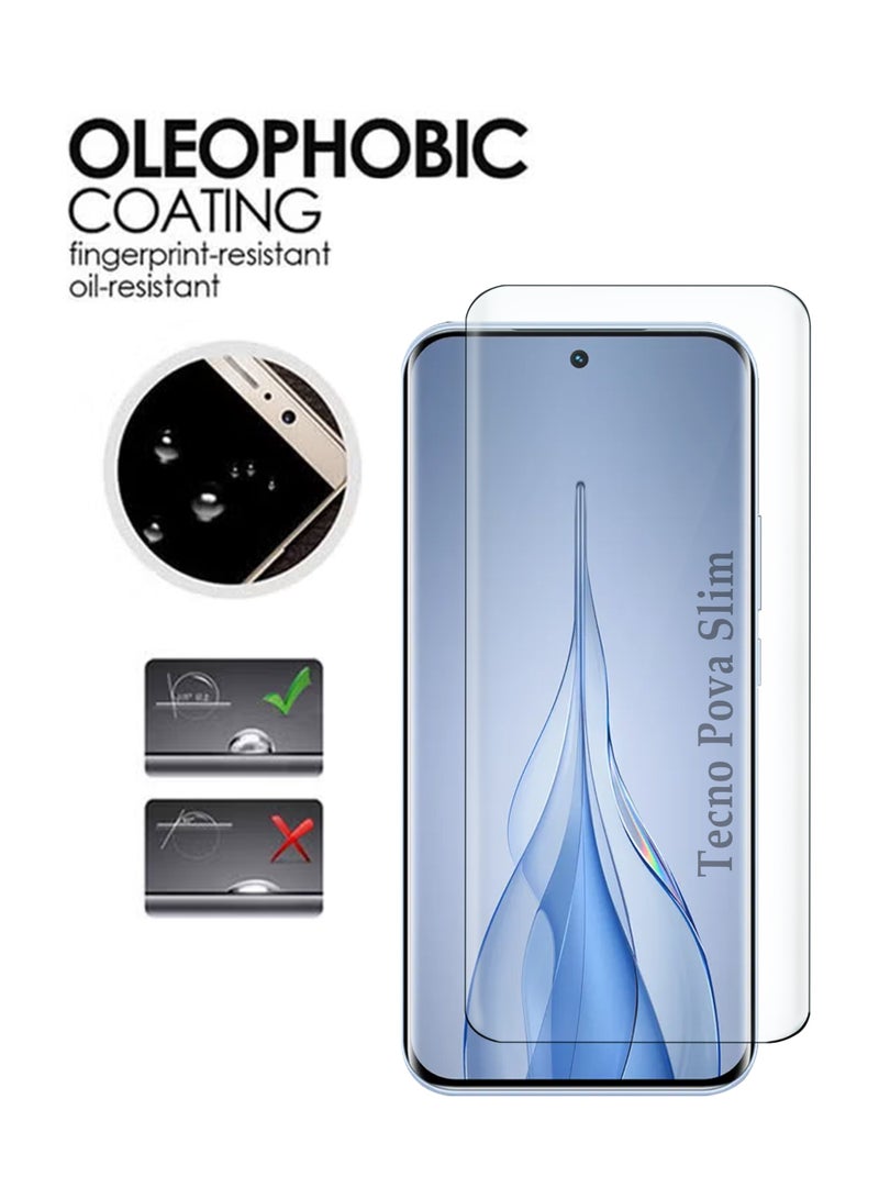Tecno Pova Slim 5G Premium Tempered Glass Design For Tecno Pova Slim 5G | Smartphone Advanced Border Less Full Edge To Edge UV Screen Protector And Easy Installation Kit - Image 4